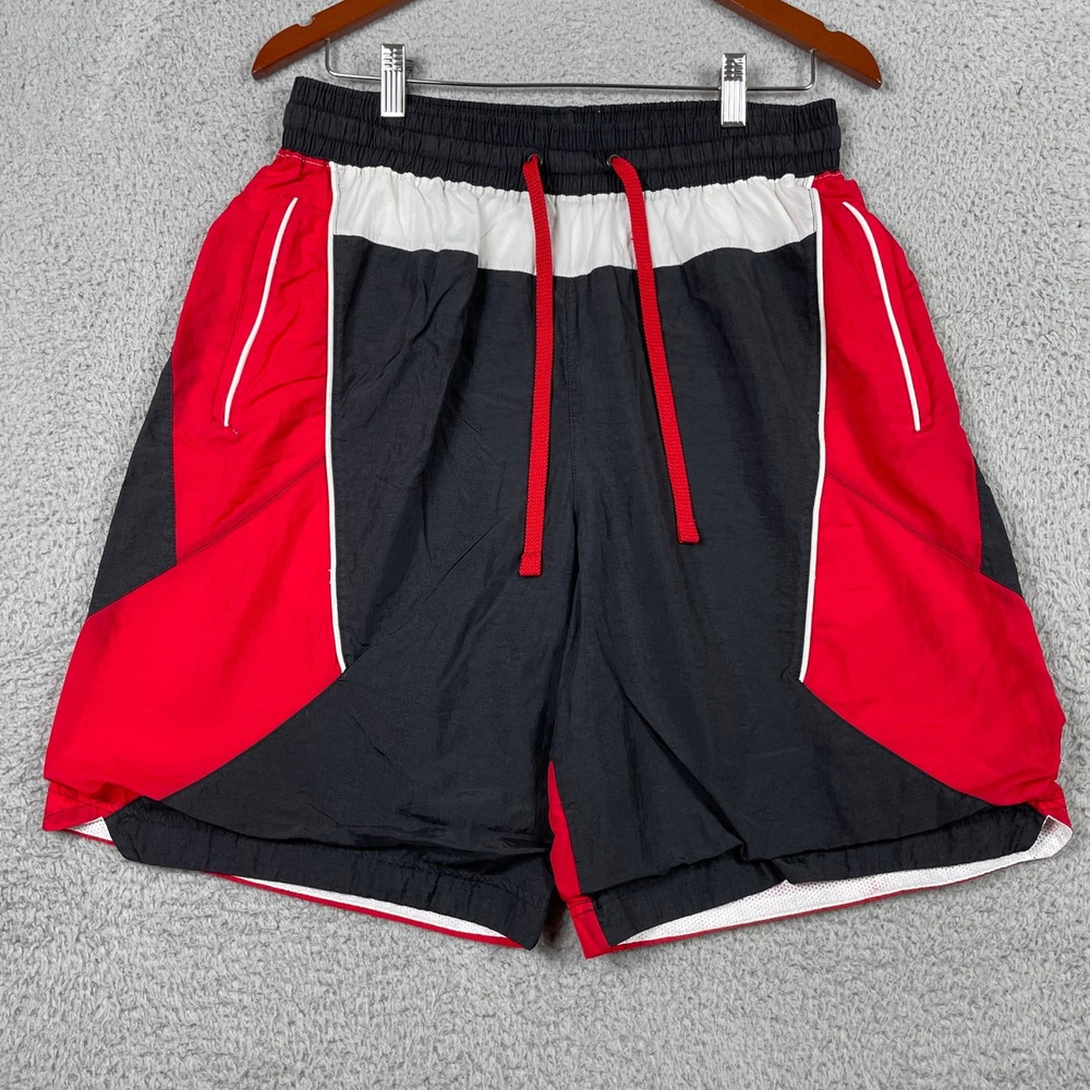 Nike Basketball Shorts Mens Large Black Red White Retro Throwback 89 AJ3673-010